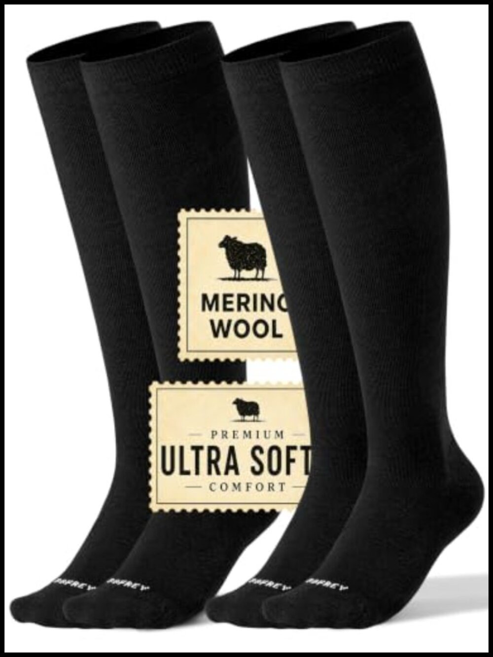 Merino Wool Bamboo Viscose Compression Socks 15-20 mmHg Knee-High